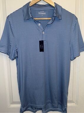 J. Crew NWT Ultra Soft Performance Polo in Royal and Light Blue Stripes